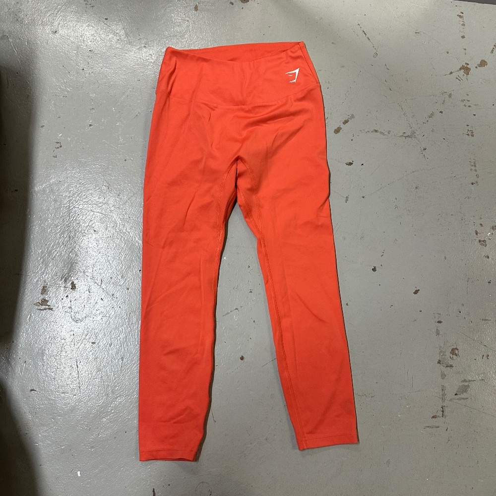 Gymshark Training Bright Orange 7/8 Leggings, Women's Large